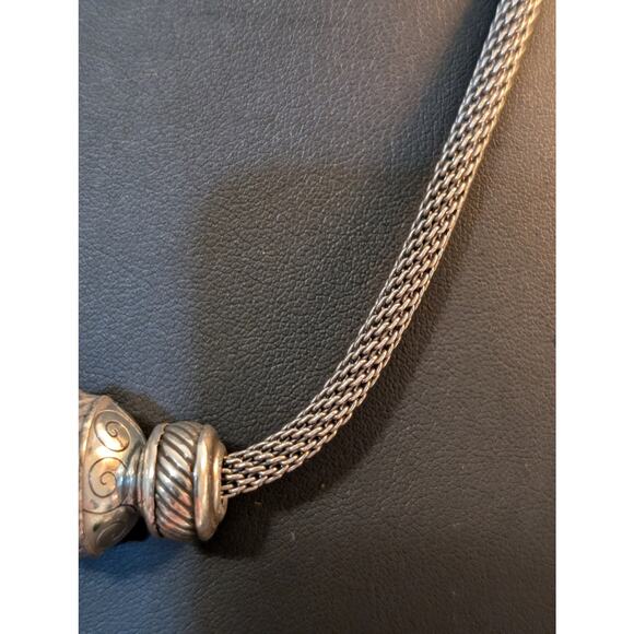 Brighton Bali Ball Bead Mesh Chain Silver Tone Necklace - Picture 4 of 9